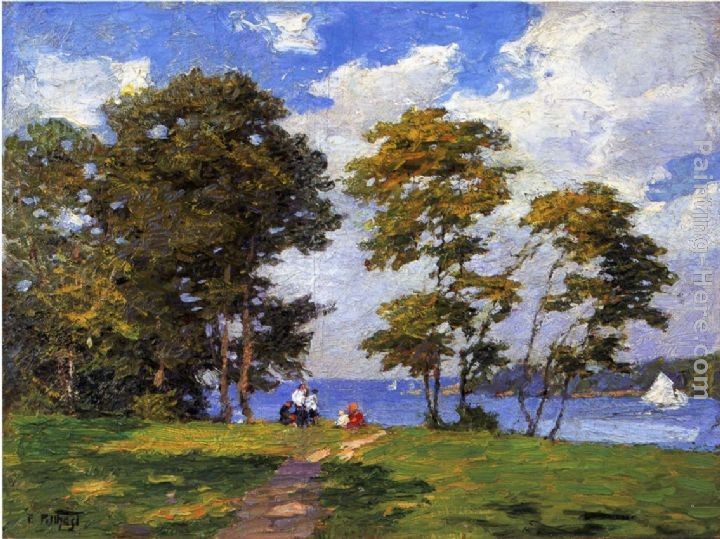 Edward Potthast Landscape by the Shore